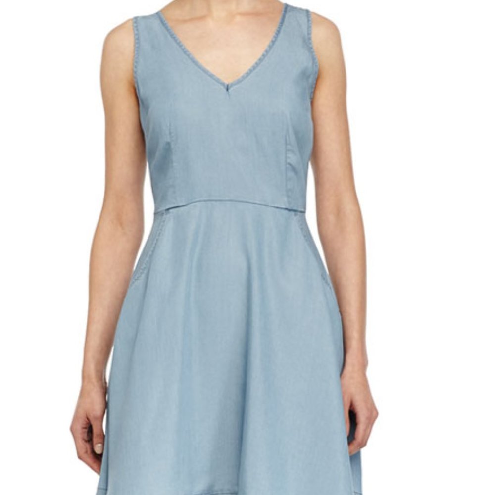 Dex Sleeveless Denim Mini Dress, Light Blue